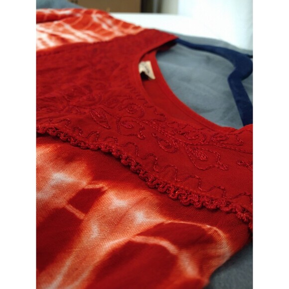 NWT Rainbow Rusty Orange Boho Embroidery Beach Swim Coverup Kimono One Size - Picture 10 of 14